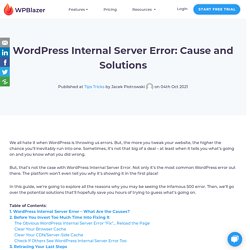 How to Fix the WordPress Internal Server Error (Detailed Steps)