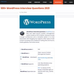 100+ WordPress Interview Questions 2021 [UPDATED]