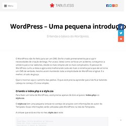 » Wordpress - Uma pequena introdução - Tableless - Desenvolvimen