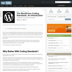 The WordPress Coding Standards: An Introduction