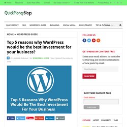 Top 5 reasons why WordPress would be the best investment for your business? – Quick Money Blogs