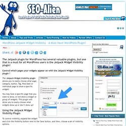 WordPress Jetpack Widget Visibility - A Must Have WordPress Plugin!
