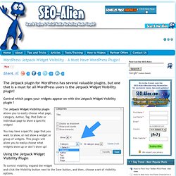 WordPress Jetpack Widget Visibility - A Must Have WordPress Plugin!
