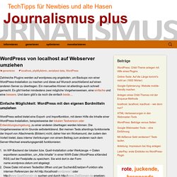 WordPress von localhost auf Webserver umziehen - Journalismus plus