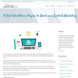 10 Best WordPress Plugins to Boost your Content Marketing