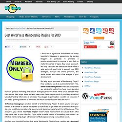 Best WordPress Membership Plugins for 2013