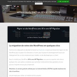 Migrer un site Wordpress avec All in one WP Migration - Creaweb2b