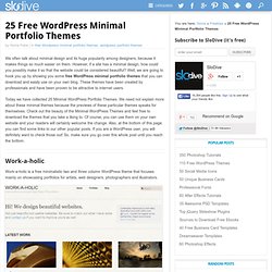 25 Free Wordpress Minimal Portfolio Themes