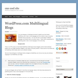 WordPress.com Multilingual Blogs
