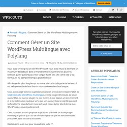 Comment Gérer un Site WordPress Multilingue avec Polylang