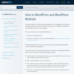 Intro to WordPress and WordPress Multisite