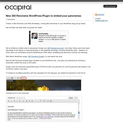New 360 Panorama Wordpress Plugin to embed your panoramas at Occipital – Blog