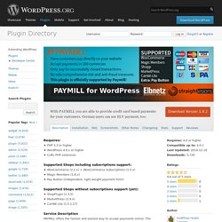 PAYMILL for WordPress