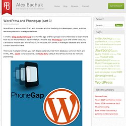 WordPress and Phonegap (part 1)