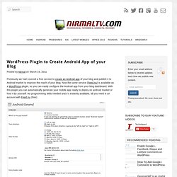 WordPress Plugin to Create Android App of your Blog