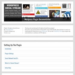 Wordpress Plugin - Wordpress Social Stream Help Documentation