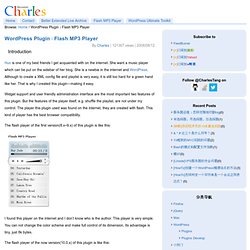 WordPress Plugin：Flash MP3 Player