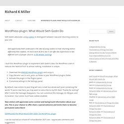 WordPress plugin: What Would Seth Godin Do