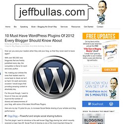 10 Must Have WordPress Plugins Of 2012 Every Blogger Should Know About