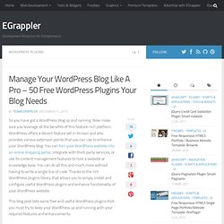 Manage Your WordPress Blog Like A Pro - 50 Free WordPress Plugins Your Blog Needs