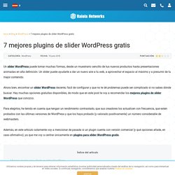 Slider WordPress: 7 plugins gratis para crear sliders responsive