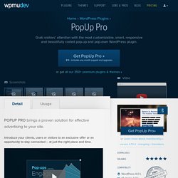WordPress PopUp Pro Plugin