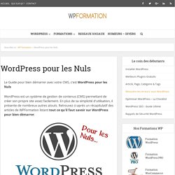 ➨ WordPress pour les Nuls - Comment bien débuter ?