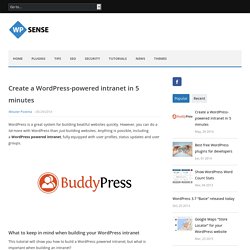 Create a WordPress-powered intranet in 5 minutes - WPsense