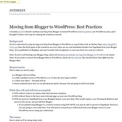 Moving from Blogger to WordPress: Best Practices - jotsheet