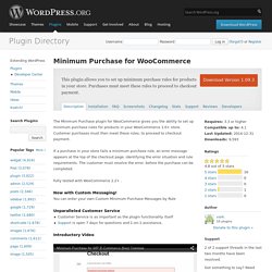 Minimum Purchase for WooCommerce