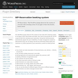 WP-Reservation booking system