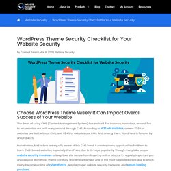 WordPress Theme Security Checklist for Your Website Security