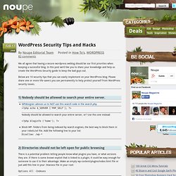 Wordpress Security Tips and Hacks