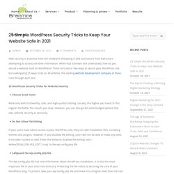 25 Simple WordPress Security Tricks to Keep Your Website Safe in 2021 – blog