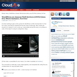 WordPress on Amazon Web Services (AWS) Linux EC2 Micro Instance, For Free