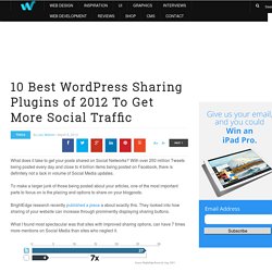 10 Best Wordpress Sharing Plugins of 2012 To Get More Social Traffic