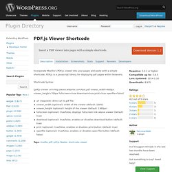 PDF.js Viewer Shortcode
