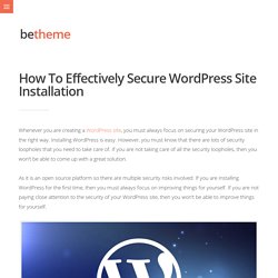 WordPress Site Installation