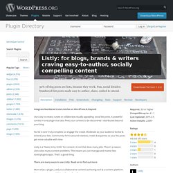 Listly: for blogs, brands & writers craving easy-to-author, socially compelling content