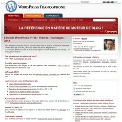 Hebdo WordPress n°196 : Thèmes – Sondages – 2014