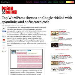 Top WordPress themes on Google riddled with spamlinks and obfuscated code