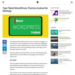 Top 7 Best Wordpress Theme for Startup