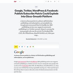 Google, Twitter, WordPress & Facebook: Publish/Subscribe Matrix