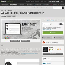 DZS Support Tickets / Forums - WordPress Plugin