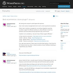 Support » Best ecommerce / store plugin? (Build 20120215223356)