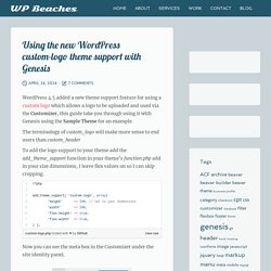 Using the new WordPress custom-logo theme support with Genesis