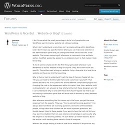 Support » WordPress Is Nice But... Website or Blog?