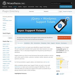 wpsc Support Tickets