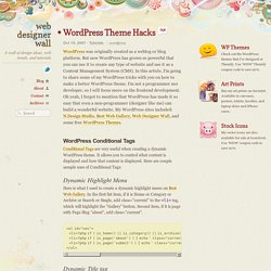 WordPress Theme Hacks