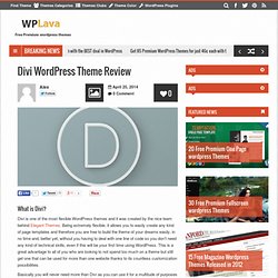 Divi WordPress Theme Review » Wplava.com